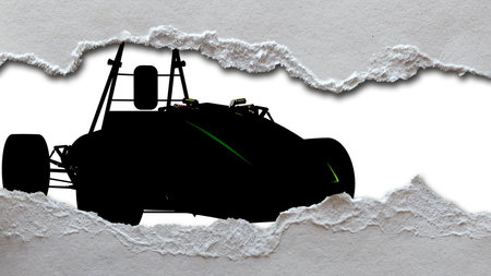 Schattenbild eines Rennwagens