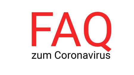 Schriftzug FAQ zum Coronavirus