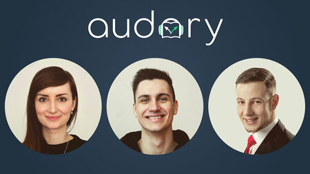 A woman and two men under the heading “audory.”