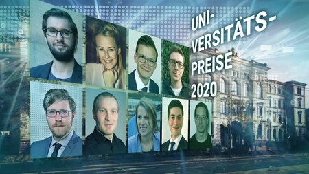 Graphic showing the prize winner’s headshots along with the caption “University Prize 2020”