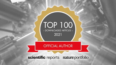 Badge with the text Top 100 Downloaded Articles 2021.