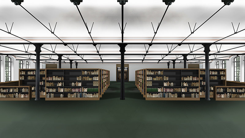 So soll der Freihandbereich in einem Seitenflügel der künftigen Zentralbibliothek gestaltet werden.