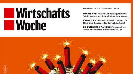 Cover of the magazine WirtschaftsWoche. Headlines read: “Fitness First,” “Vorbild VW,” and “Exklusives Uni-Ranking.”