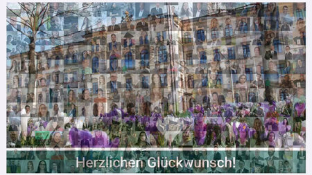 Photo mosaic of the new university graduates.
