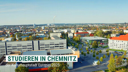 Arial view of the campus of Chemnitz University of Technology.