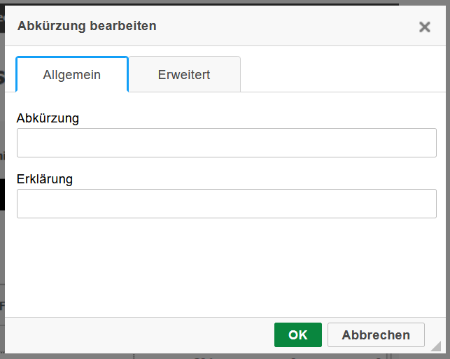 ein Screenshot aus dem WFM Editor mit dem Menüpunkt zum Erstellen einer Abkürzung