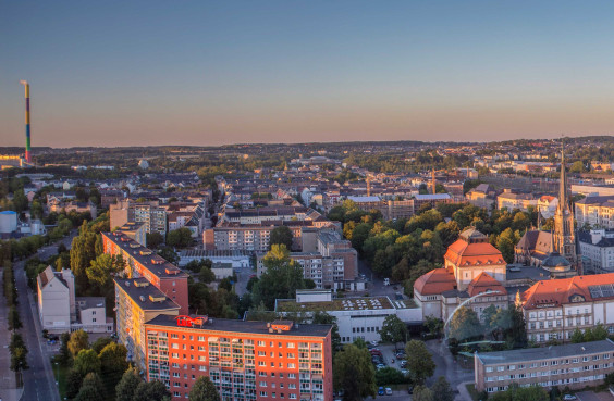 Blick von oben über Chemnitz