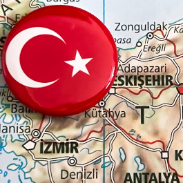 Button und Landkarte Türkei