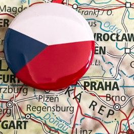 Button und Landkarte Tschechien
