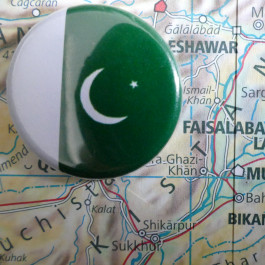 Button und Landkarte Pakistan