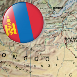Button und Landkarte Mongolei
