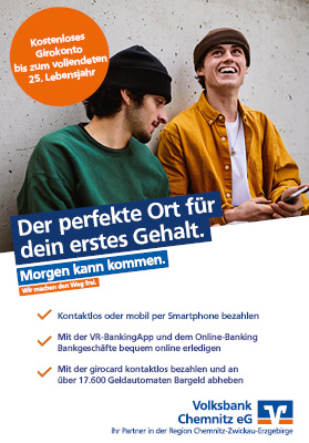Werbung mit Verlinkung zur Volksbank Chemnitz eG