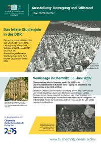 Poster Bewegung und Stillstand. Das letzte Studienjahr in der DDR