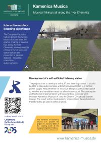 Poster Kamenica Musica: Development of a self-sufficient listening station for use on a music hiking trail