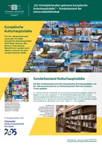 Poster „Ein Vierteljahrhundert gelesener Europäischer Kulturhauptstädte“ - Sonderbestand der UB