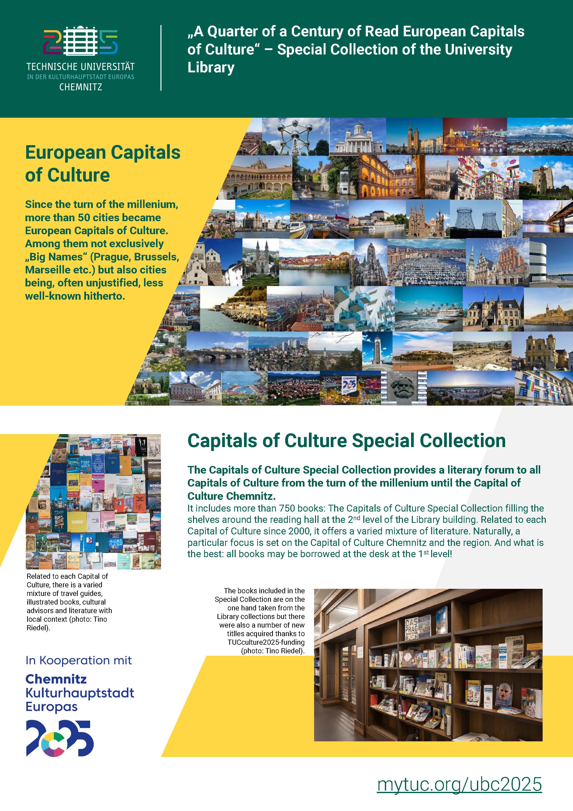 Poster „A quarter of a century of reading European Capitals of Culture“ - special collection of the University Library
