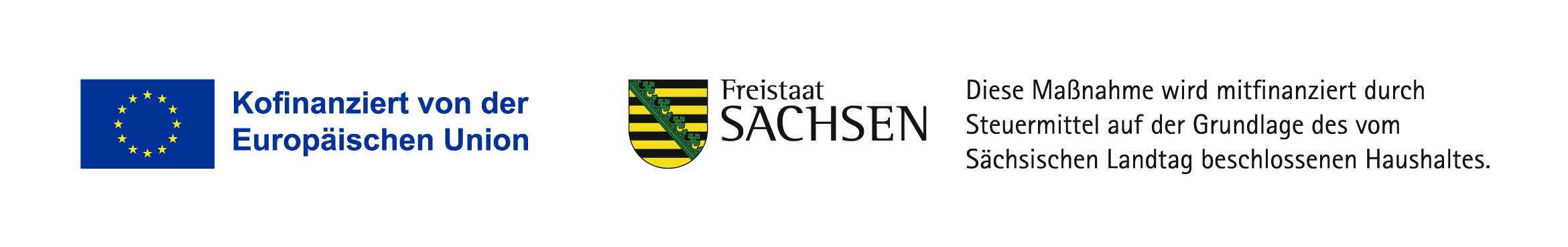 Kofinanziert durch die Europäische Union | Diese Maßnahme wird mitfinanziert durch Steuermittel auf Grundlage des vom Sächsischen Landtag beschlossenen Haushaltes.