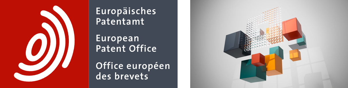 Logo des Europäischen Patentamtes (EPA) mit Link zu den EPA-News