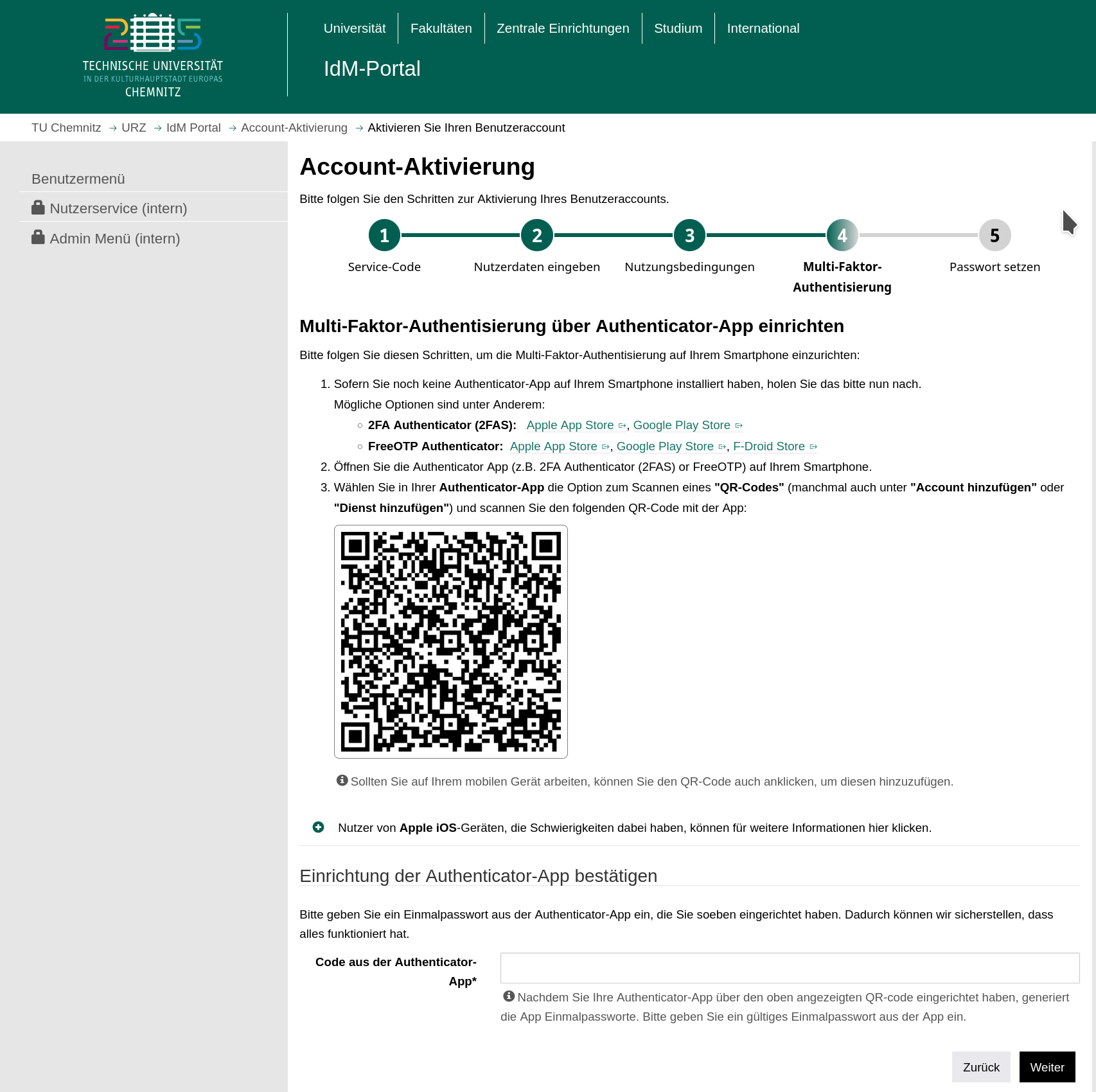 Beispiel Authenticator-App