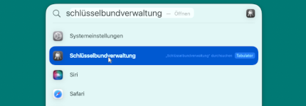 Screenshot Spotlight-Suche