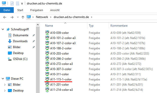 Screenshot Windows: Geräteliste