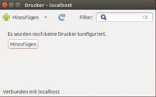 Screenshot Linux/Ubuntu: Druckerverwaltung