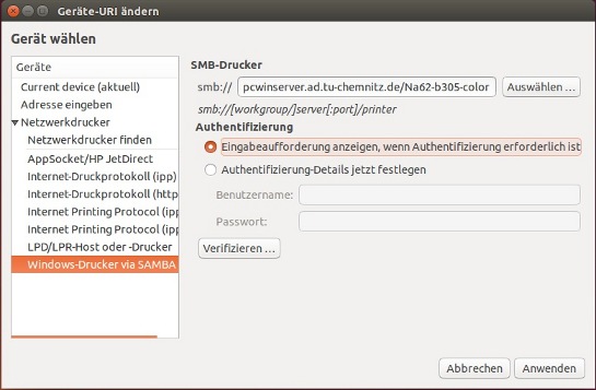 Screenshot Linux/Ubuntu: Eingabeaufforderung aktivieren