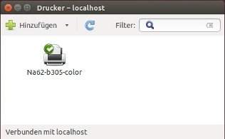 Screenshot Linux/Ubuntu: Druckerliste