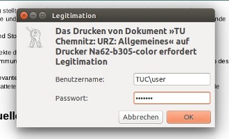 Screenshot Linux/Ubuntu: Authentifizierung