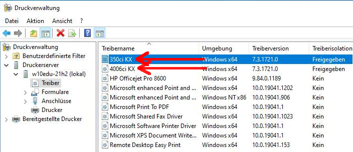 Screenshot Windows: Treiberinstallation erfolgt