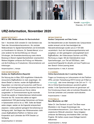 URZ-Information November 2020