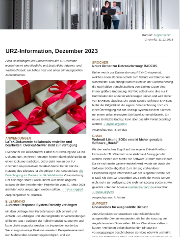 URZ-Information Dezember 2023