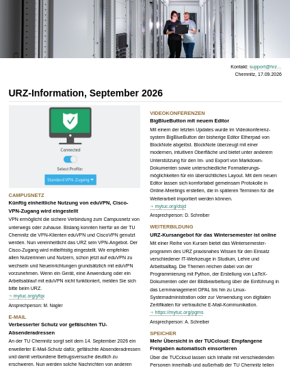 URZ-Information Dezember 2026