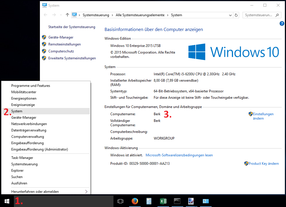 Screenshot für Weg zum Rechnernamen unter Windows 10