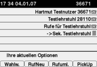 Screenshot Telefondisplay Vorzimmerschaltung