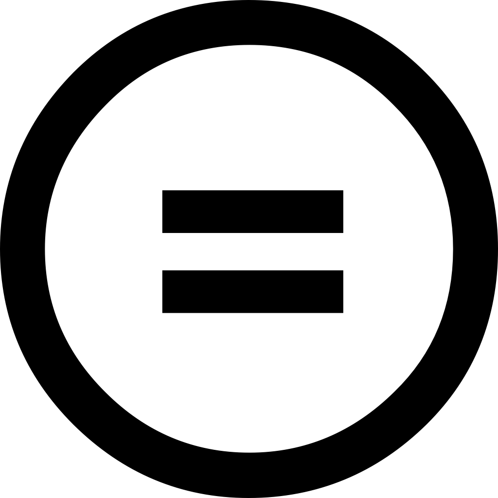 Icon with equals sign-CC ND character