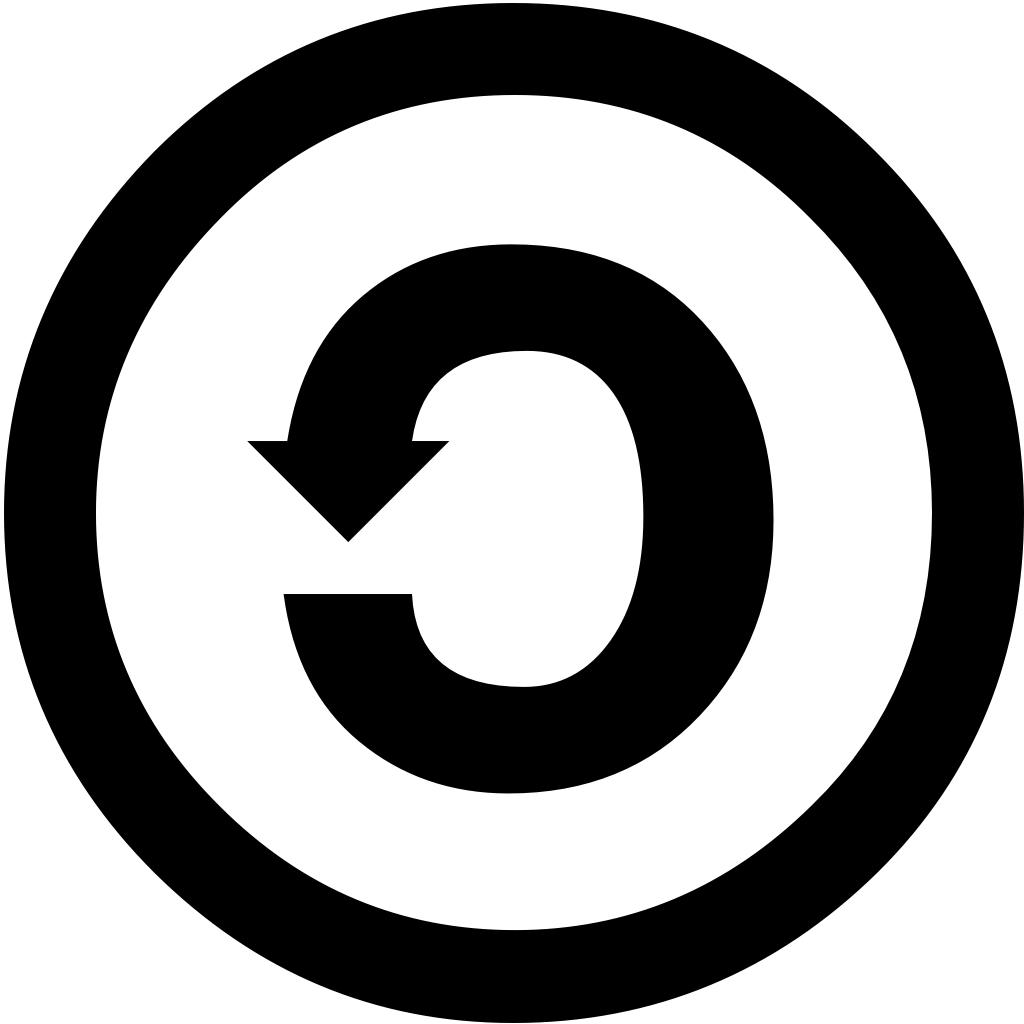 Icon with left-turning circle arrow-CC SA sign
