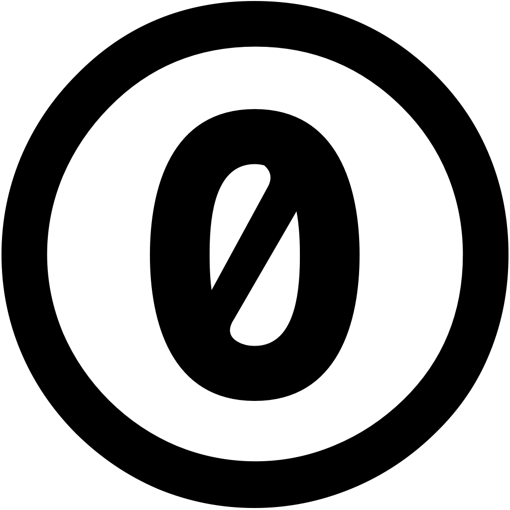 Icon with zero CC 0 characters