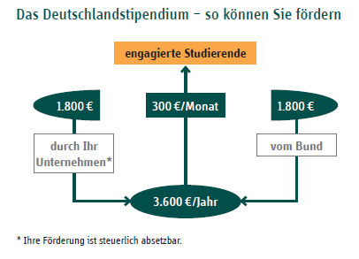 Einfache Infografik, die die Förderung visualisiert