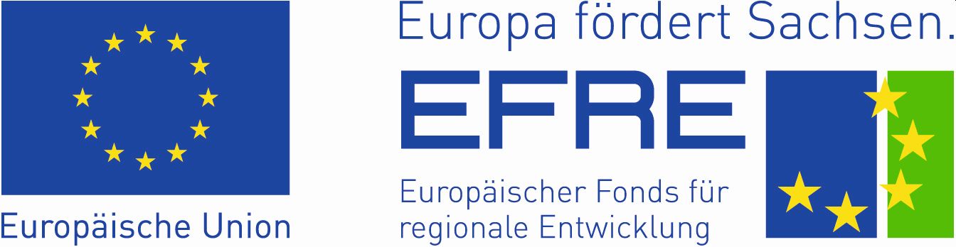Förderhinweis: Europa fördert Sachsen, EFRE Europäischer Fonds für regionale Entwicklung, ESF Europäischer Sozialfond