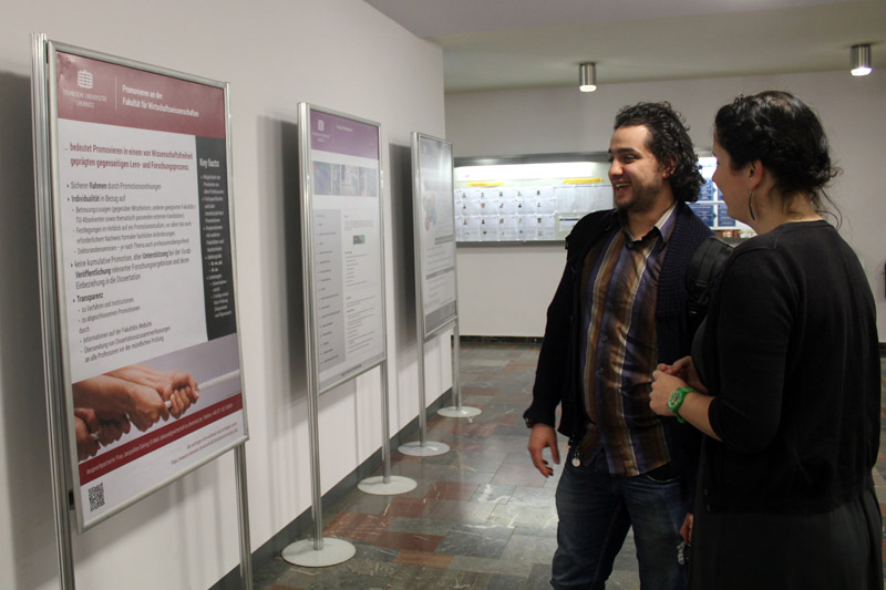 Information boards by the faculties gave insights into the main research topics at TU Chemnitz