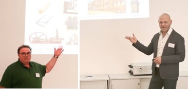 Dr. Hulsch und Prof. Schoenbeck bei einer Praesentation auf der Tagung der DGTB